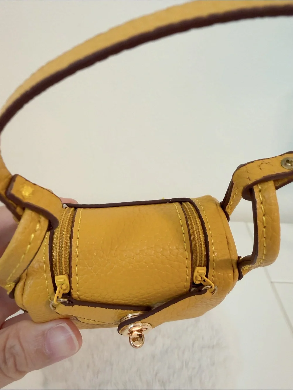 Mini Amber Yellow Bag Charm Coin Pouch